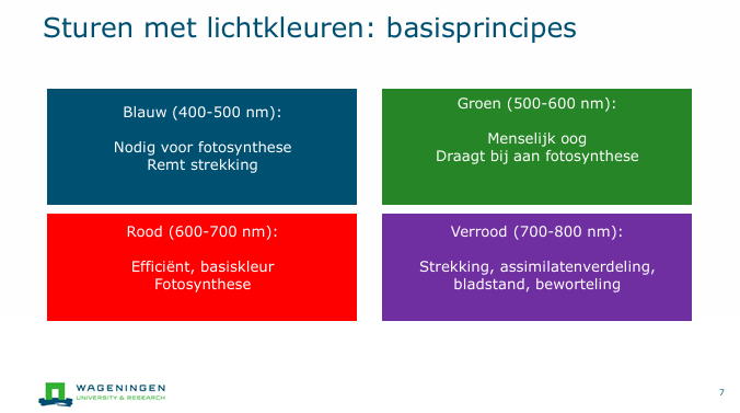 sturen met lichtkleuren
